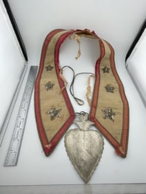 Presentation Collar with Hudson Bay Heart Pendant Indian Artifact Arrowhead