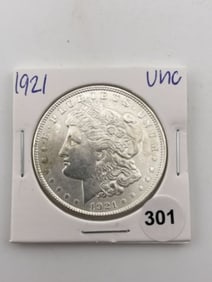 1921 UNC Morgan Silver Dollar Coin