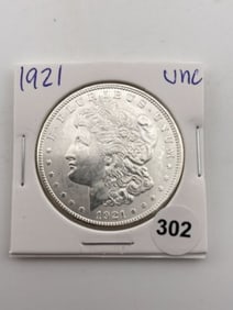 1921 UNC Morgan Silver Dollar Coin