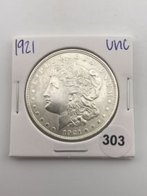 1921 UNC Morgan Silver Dollar Coin