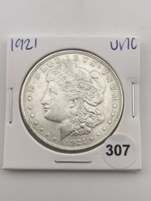 1921 UNC Morgan Silver Dollar Coin