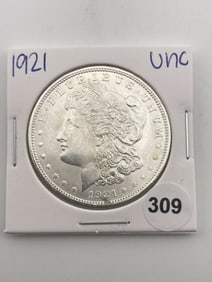 1921 UNC Morgan Silver Dollar Coin