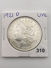 1921 UNC Morgan Silver Dollar Coin