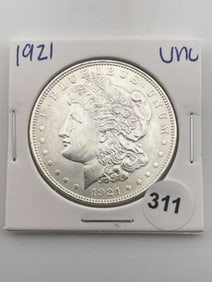 1921 UNC Morgan Silver Dollar Coin