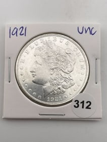 1921 UNC Morgan Silver Dollar Coin