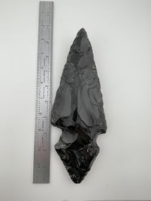Large Obsidian Spear Indian Artifact Arrowhead