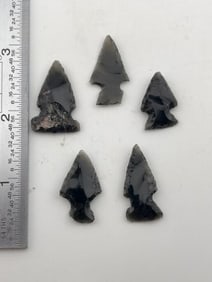 Group of Obsidian Arrowpoints Indian Artifact Arrowhead