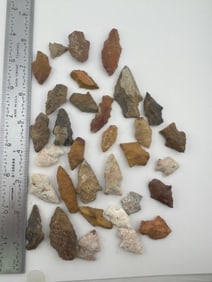 Group of Arrow Points Indian Artifact Arrowhead