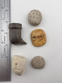 Group of Damaged Pipes, etc. Indian Artifact Arrowhead