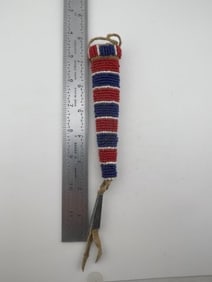 Beaded Awl Case Indian Artifact Arrowhead