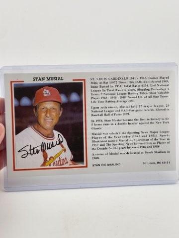 Stan Musial Hand Signed Authentic Autograph (1 of 2)