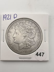 1921 D Morgan Silver Dollar Coin
