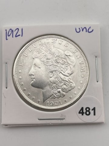 1921 UNC Morgan Silver Dollar Coin (1 of 2)