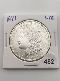 1921 UNC Morgan Silver Dollar Coin