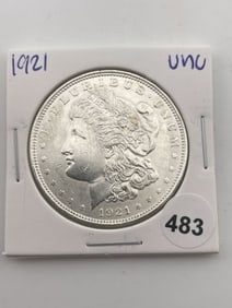 1921 UNC Morgan Silver Dollar Coin