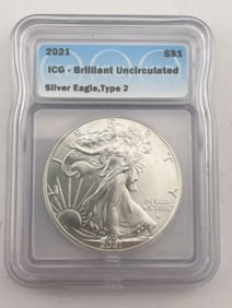 2021 UNC Silver Eagle Type 2 Coin