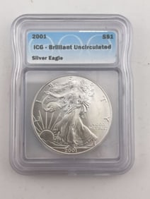 2001 UNC Silver Eagle Coin