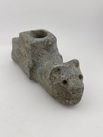 Stone Bear Effigy Pipe Indian Artifact Arrowhead