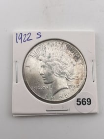 1922 S Peace Silver Dollar Coin