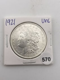 1921 UNC Morgan Silver Dollar Coin