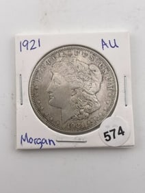1921 AU Morgan Silver Dollar Coin