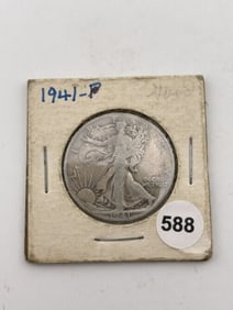 1941 Walking Liberty Half Dollar Silver Coin