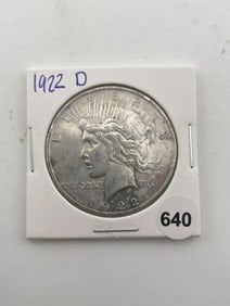 1922 D Peace Silver Dollar Coin
