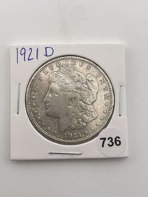 1921 D Morgan Silver Dollar Coin