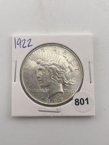 1922 Peace Silver Dollar Coin