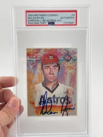 Nolan Ryan Hand Signed Authentic Autograph 1993 Mother's Cookies Nolan Ryan Mint 9 Baseball Card