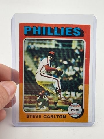 1975 Topps Steve Carlton: KEY WORDS: INDIAN ARTIFACT ARTIFACTS ARROWHEAD ARROWHEADS NATIVE AMERICAN MISSISSIPPIAN QUAPAW CADDO POTTERY COINS MORGAN DOLLAR PEACE DOLLAR SILVER COINS Arkansas. Now taking in consignments for pre-