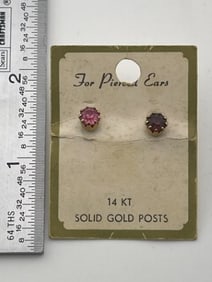 14K Gold Post Earrings