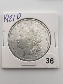 1921 D Morgan Silver Dollar Coin