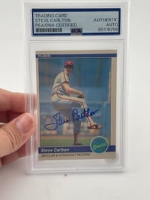 Steve Carlton Hand Signed Authentic Autograph Baseball Card