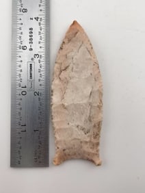 3 & 7/8" Clovis from Cross County, Arkansas Indian Artifact Arrowhead