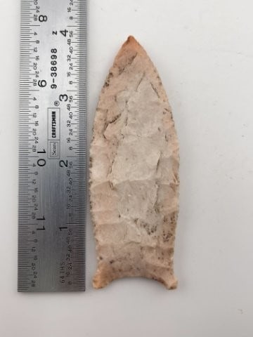 3 & 7/8" Clovis from Cross County, Arkansas Indian Artifact Arrowhead (1 of 4)