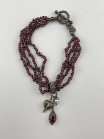 Beaded & Sterling Bracelet
