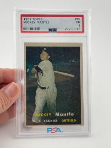 1957 Topps Mickey Mantle Baseball Card (1 of 2)