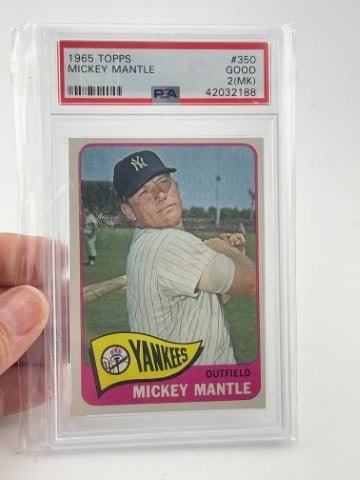 1965 Topps Mickey Mantle Baseball Card (1 of 2)
