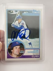 Ryne Sandberg Hand Signed Authentic Autograph
