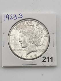 1923 S Peace Silver Dollar Coin
