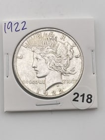 1922 Peace Silver Dollar Coin