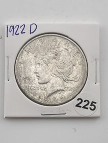 1922 D Peace Silver Dollar Coin