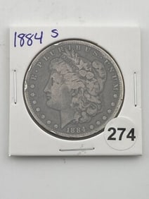 1884 S Morgan Silver Dollar Coin