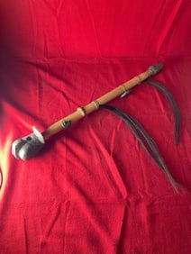 Stone Turkey Pipe with Pipe Stem Indian Artifact Arrowhead