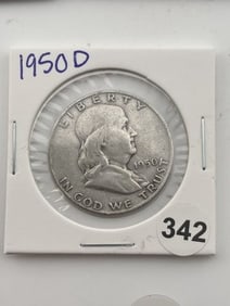 1950 D Franklin Half Dollar Coin