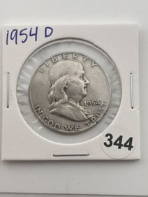 1954 D Franklin Half Dollar Coin