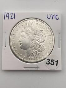 1921 UNC Morgan Silver Dollar Coin