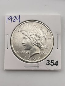 1924 Peace Silver Dollar Coin