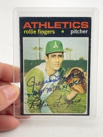 Rollie Fingers Hand Signed Authentic Autograph